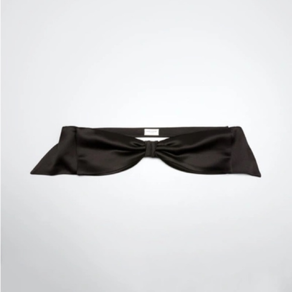 NWT Saint Laurent Smoking Satin Knot Bow Belt